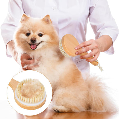 Pet Shampoo Brush - Wooden Handle