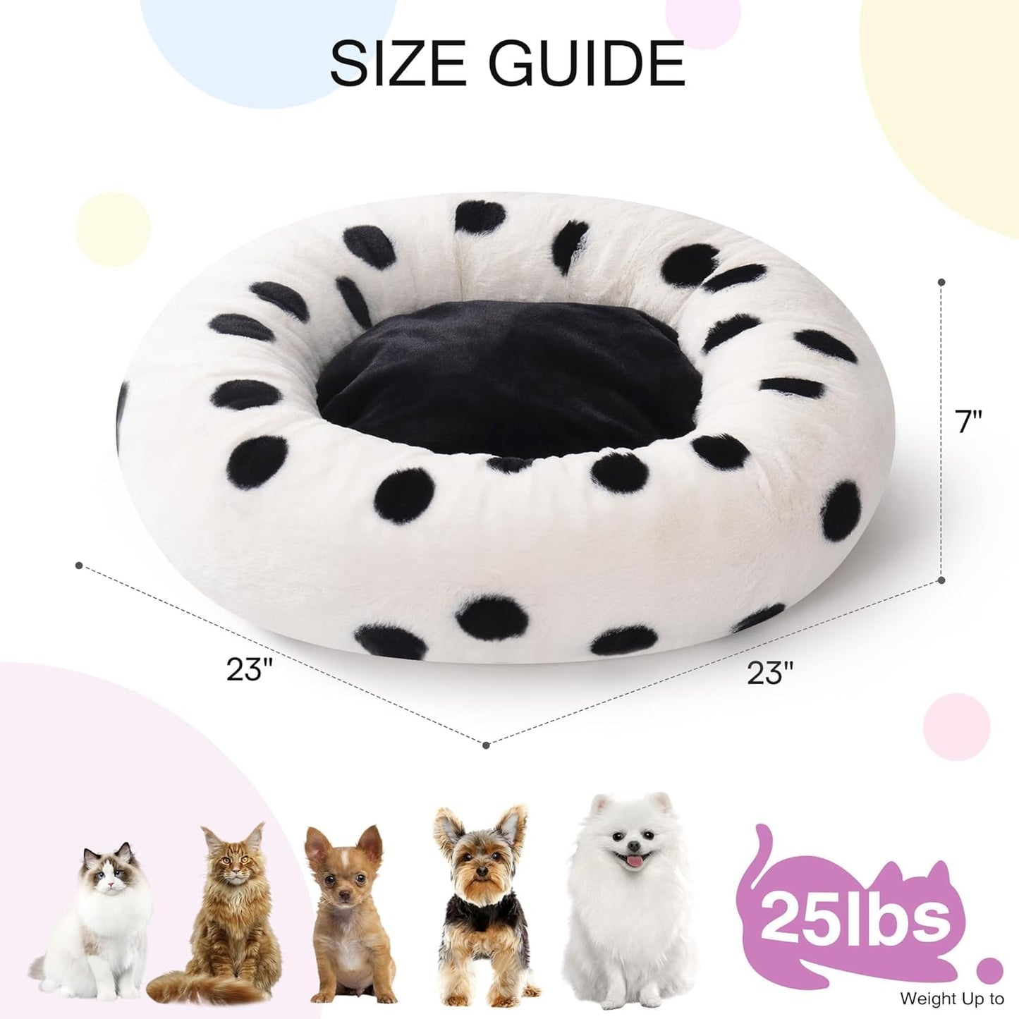 Donut Cat Bed 23" - Plush Pet Bed